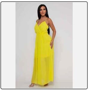 Neon Lime Yellow Maxi Dress